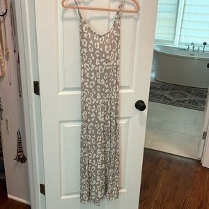 Boutique Mary Square Gray Animal Print Maxi Dress
